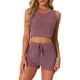 thumbnail image 1 of INSPIRE CHIC Conjunto de Pijamas de Dos Piezas para Mujeres, Top de Tirantes de Punto Acanalado con Pantalones Cortos, Color Rojo, 1 of 5
