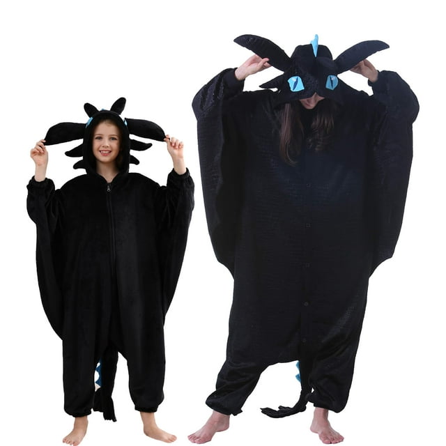 Pijama unisex Onesie DarkCom Black Dragon para adulto, talla XL