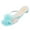 Blue, variant on FSJ Women Charming Furry Feather Thong Sandals Flat Slide Flip Flops Slipper Clear Block Low Heel Comfortable Dress Shoes Size 8 Pink