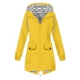 thumbnail image 2 of EliteGoogv Womens Hooded Trench Coats Long Belted Jackets For Women Travel Outerwear Casual Jackets Yellow L, 2 of 5