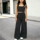 thumbnail image 1 of Conjuntos de camiseta sin mangas con cuello redondo para niños, conjunto de dos piezas de verano con cintura ceñida y pantalones vaqueros, top de poliéster para niños, 1 of 9