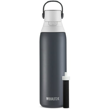 Brita 20 oz Carbon Premium Stainless Steel Leak Proof Filtered Insulated Water Bottle with Straw