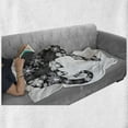 thumbnail image 6 of Animal Soft Flannel Fleece Throw Blanket, Floral Pattern with Flower Petals on the Body Tropical Boho Style Zoo Image, Cozy Plush for Indoor and Outdoor Use, 60" x 80", Grey White, by Ambesonne, 6 of 6