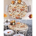 thumbnail image 2 of Round Tablecloth Fall Mushroom Elastic Edge Fitted Retro Autumn Leaves Plastic Table Cover,Waterproof Oil Proof for Dinner,Outdoor, Picnic, 36" - 44"&nbsp; DIA Tables, 2 of 6