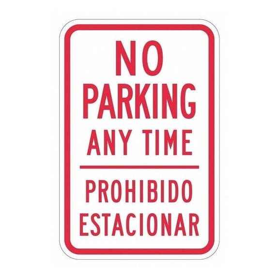 Lyle No Parking Anytime Sign,18" x 12, T1-2903-DG_12x18 T1-2903-DG_12x18