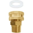 thumbnail image 4 of YOUHO Brass Swivel 3/4” GHT Female x 1/2” NPT Male Connector, GHT to NPT Adapter Brass Fitting, Garden Hose Adapter, Garden Hose to Pipe Fittings Connect, Garden Pipe Joint Extension Repair Fitting, 4 of 4
