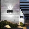 thumbnail image 3 of 4 Pack Solar Wall Lights up and down Fence Lights IP65 Waterproof Solar Deck Lights, Auto on/off for Garden Patio Outdoor Decoration, 3 of 7