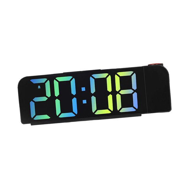Reloj de mesa digital Silencioso Multifuncional 3 niveles Atenuador de brillo Alarma dual Azul perfecl Despertador de proyección