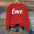 thumbnail image 5 of Tweang Valentines Day Hoodies Fall Womens Tops Plus Size Tops for Women Womens Sweatshirts Compression Long Sleeve Fall Top Womens Long Sleeve Top Hot Pink M, 5 of 5