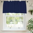thumbnail image 3 of DONGPAI 2 Panels Blackout Kitchen Curtains, Rod Pocket 30 inch Short Curtains Cafe Curtains Bathroom Window Curtains, Navy Blue, 3 of 6