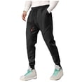 thumbnail image 2 of Pantalones deportivos de invierno para hombre, de longitud completa, lisos, con cordón ajustable, de forro polar grueso, para correr al aire libre, cálidos, de poliéster, 2 of 5
