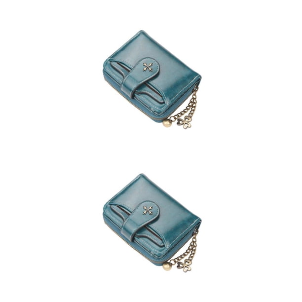 Cartera corta de moda Sonducket de cuero PU Azul 2Conjunto
