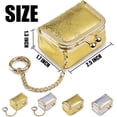 thumbnail image 2 of Mini Leather Jewelry Box for Women, Portable Vintage Leather Coin Purse, Jewelry Case with Kiss Lock, Mini Travel Ring Box for Earring Ring Necklace (Golden with Chain), 2 of 10