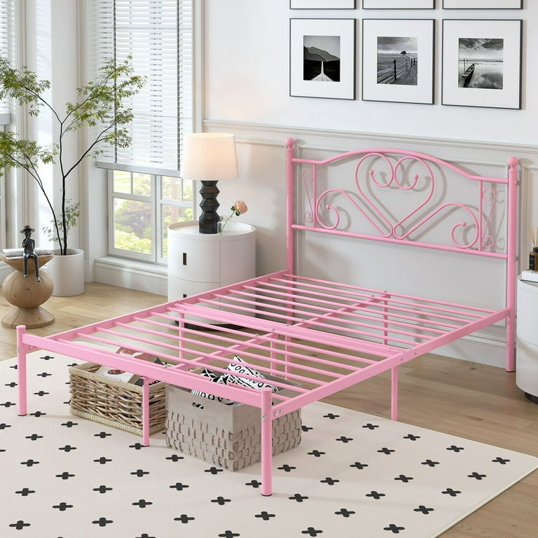 Pink heart on sale bed frame