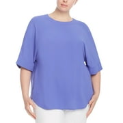 Anne Klein BLUE HORIZON Women's Plus Size Cuffed-Sleeve Top, US 1X