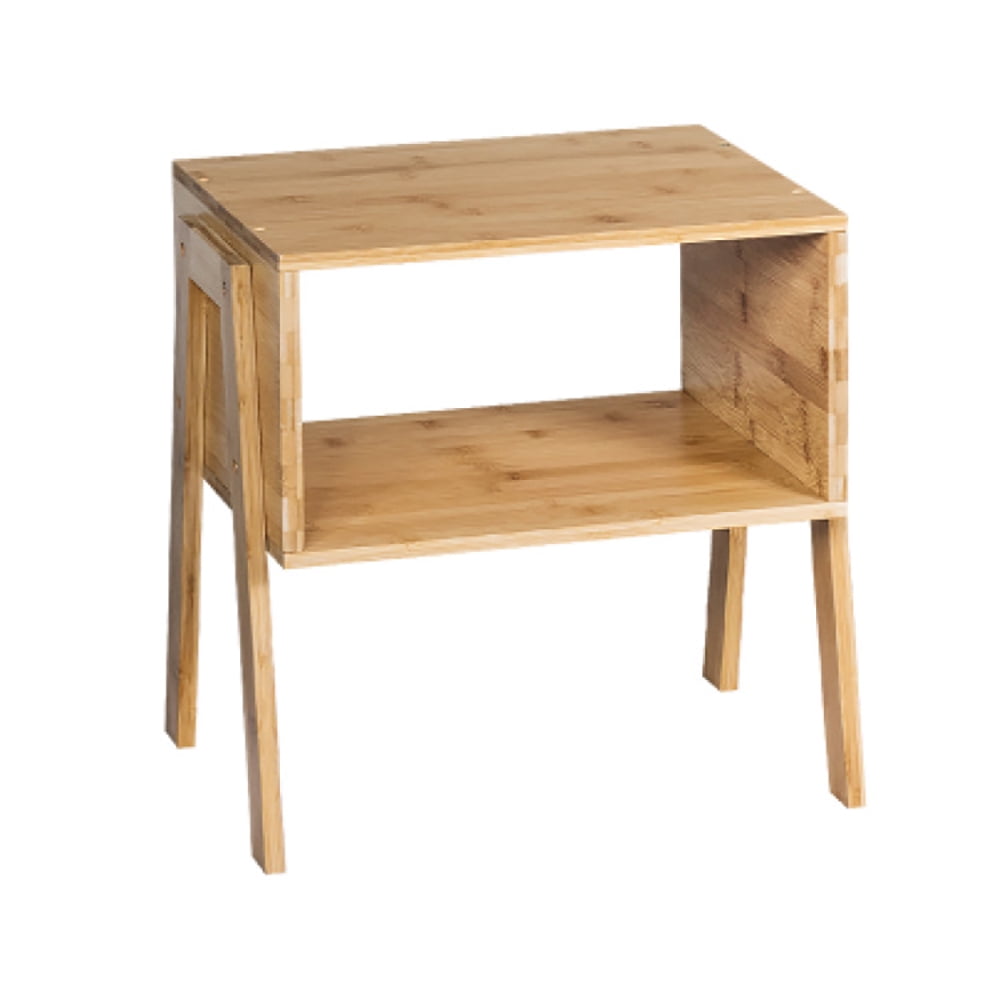 Finihen End Side Table, Rectangular Nightstand, 2 Pieces Bamboo Nightstand Sofa Table with Storage Shelf, for Living Room, Bedroom, Brown Finihen End Side Table, Rectangular Nightstand, 2 Pieces Bamboo Nightstand Sofa Table with Storage Shelf, for Living Room, Bedroom, Brown