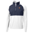 thumbnail image 2 of Men's Cutter & Buck  White Syracuse Orange DryTec Adapt Eco Knit Hybrid Recycled Raglan Quarter-Zip Jacket, 2 of 3
