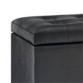 thumbnail image 4 of Trent Home 34" Transitional Rectangle Ottoman in Black Faux Leather, 4 of 8