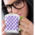 thumbnail image 2 of 3drose, Triangle Pattern - Purple and White Retro Diagonal Geometric Design, 15oz Two-tone Green Mug, 2 of 6