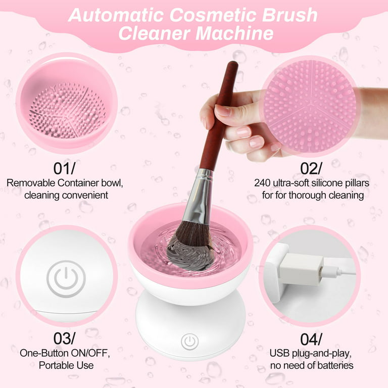 Electric Makeup Brush Cleaner Machine, USB Make Up Brush Cleaner, Portable Electric Makeup Brush Cleaner, Makeup Brush Cleaner Machine with Makeup