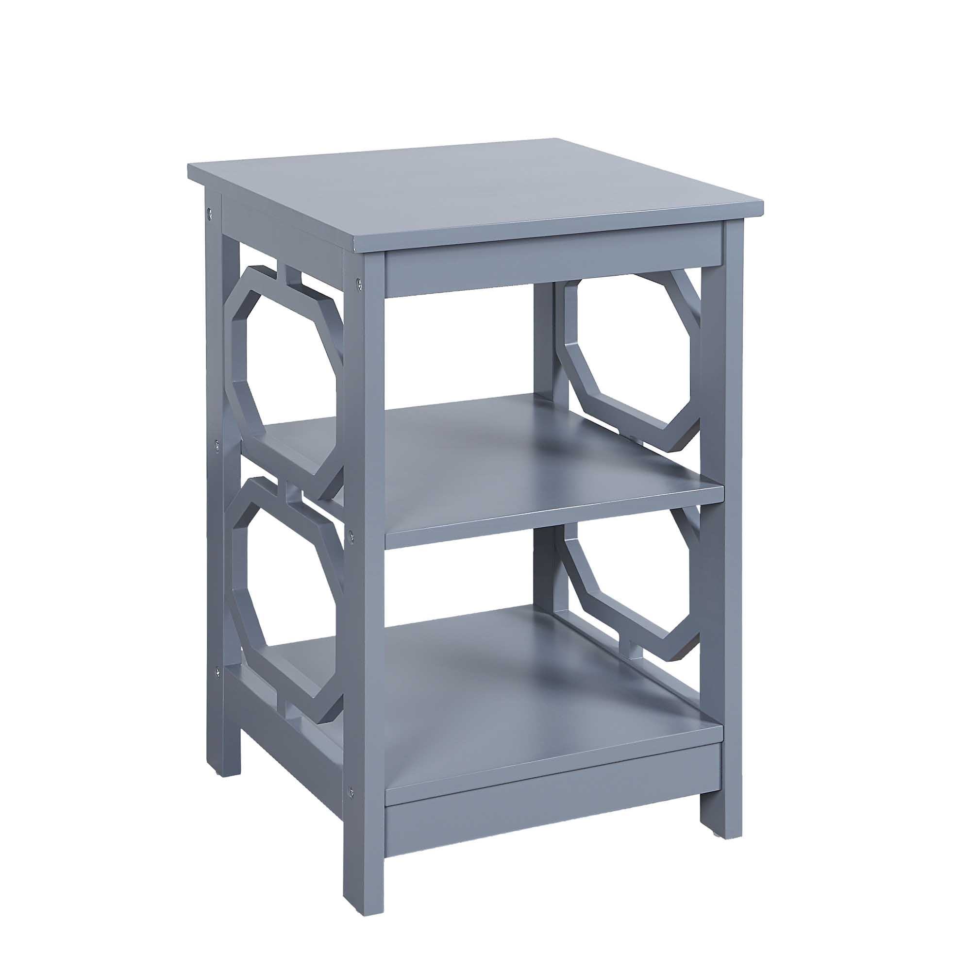 Convenience Concepts Omega End Table with Shelf, Gray