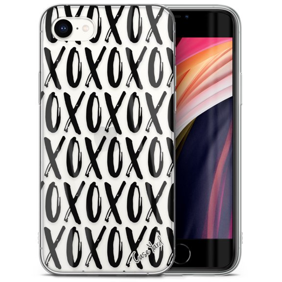 Case Yard iPhone-SE Case Clear Soft & Flexible TPU Ultra Low Profile Slim Fit Thin Shockproof Transparent Bumper Protective Cover Drop Protective Cell Phone Cases (XOXO)