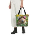 thumbnail image 5 of Pofeuu Flower Crown Guinea Pig Print Women Fashion Shoulder Handbags Top Handle Satchel Bags Tote Shoulder Shopping Bag Stylish Canvas Tote Bag, 5 of 6