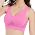 thumbnail image 2 of Pink 7X-Large New Women Yoga Gym Women Bra Pack Fitness Sports Bra Push Womens Bras ComfortableWire Up Hollow Bra Workout Mesh Sports Bra Gym Yoga Bra, 2 of 2