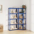 thumbnail image 1 of vidaXL 5-Layer Shelves 2 pcs Blue Steel&Engineered Wood, 1 of 5