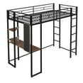 thumbnail image 5 of Tensun Twin Loft Bed: 2 Shelves, 1 Desk, Metal Structure with Safety Guardrail, Ladder - Ideal for Kids, Teens, Adults Bedroom - Black, 5 of 5