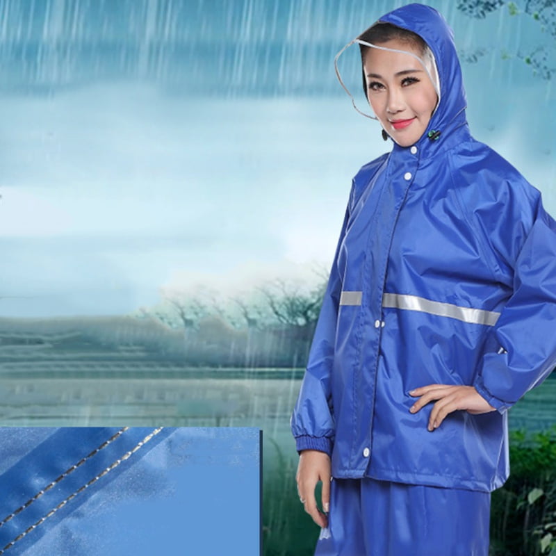 Men's Rainsuit Waterproof Rain Coat Hoodies Pants Two-piece Motorcycle Gear FK15 