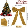 thumbnail image 7 of Cheapark 12-Piece Velvet Christmas Bow Ornaments - Decor for Christmas Tree & Wreaths, Festive Hanging Accents for Holiday Home Decor, 7 of 7