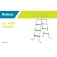 thumbnail image 3 of Bestway: Above Ground Swimming Pool Ladder - 42" - Gray, Corrosion-Resistant Metal Frame, Heavy-Duty Plastic Steps, Quick Assembly Outdoor Accessory, 3 of 19