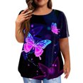 thumbnail image 1 of YDLCAFD T-Shirts pour Femmes T-Shirts Graphiques Chats Amusants Hauts Grande Taille pour Femmes Été Décontracté Manches Courtes T-Shirts Surdimensionnés Col Rond T-Shirts Basiques, 1 of 4