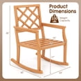 thumbnail image 3 of Costway 2 PCS Teak Wood Rocking Chair with Backrest and Slatted Seat Backyard and Lawn, 3 of 9