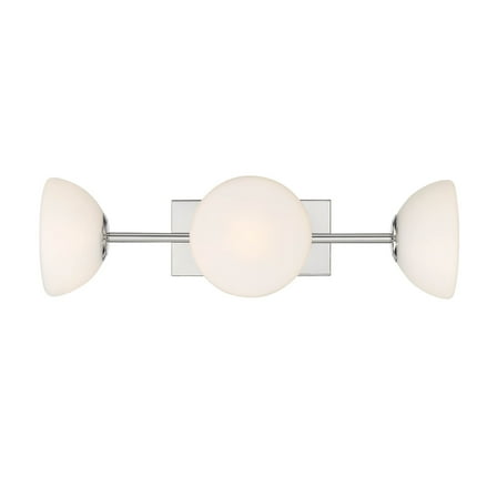 D270H-3B-PN Designers Fountain Zio - 3 Light Bath Vanity In Retro Style-7 Inches Tall and 24 Inches Wide