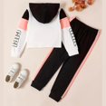 thumbnail image 4 of 4T 5T 4T Girls Outfits Sweatsuits For Girls Toddler Girls Clothes Long Sleeve Color Block Hoodie Sweatshirt Joggers Pants Hooded Outfits Set Pink, 4 of 8