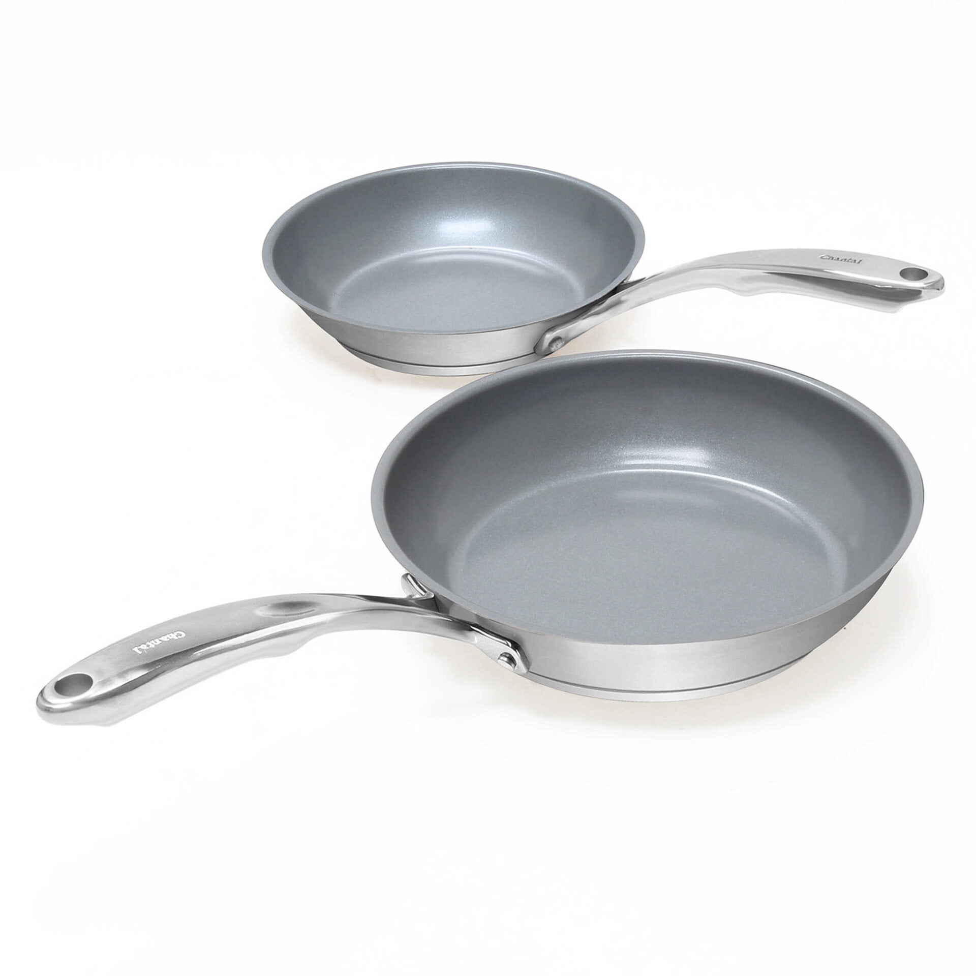 Chantal Set of 2 Ceramic Coated Fry Pans 8" & 10"