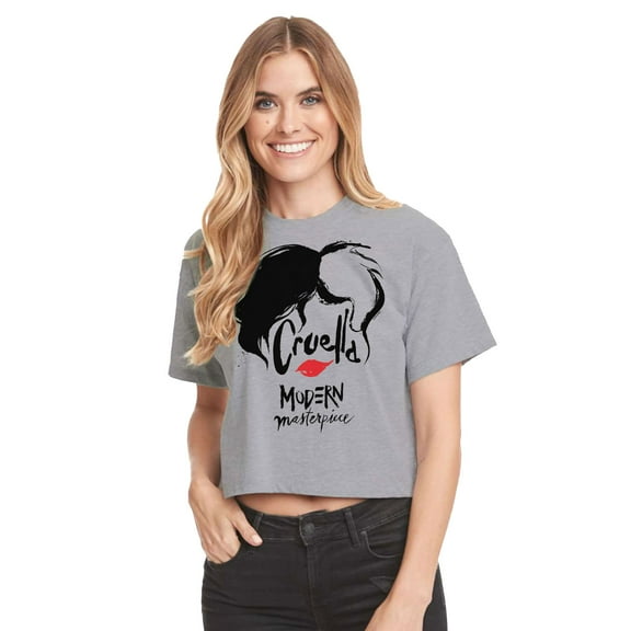 Cruella Modern Masterpiece - Juniors Cropped Cotton Blend T-Shirt
