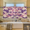 thumbnail image 2 of Yayeee Kitchen Curtains Tier Set of 2 Light Filtering 57"x24" Over Sink Window Panels, Purple Wave Pattern, 2 of 7