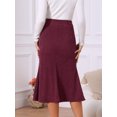 thumbnail image 5 of DARING DIVA Women's Corduroy High Waist Midi Mermaid Skirt with Pockets Large Wine Red, 5 of 6