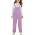 thumbnail image 4 of Mercatoo Boy's Girl's Straight Leg Jumpsuit Loose Fit Casual Bib Overalls Sleeveless Multi Color Kid's Toddlers with Pockets Overalls, 4 of 6