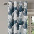 thumbnail image 3 of Ambesonne Leaf Print Grommet Curtain, Hawaii Tropical Leaves, 50"x72", Slate Blue Pale Grey, 3 of 5