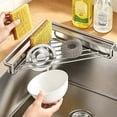 thumbnail image 6 of Stainless Steel Kitchen Sink Storage Rack, Corner Kitchen Shelf, Integrated Sponge Holder & Countertop Organizer for Dishcloth, Soap & Brushes, A, 6 of 9