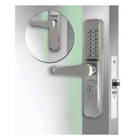Codelocks Mechanical Lockset,Stainless Steel,Lever CL465-SS