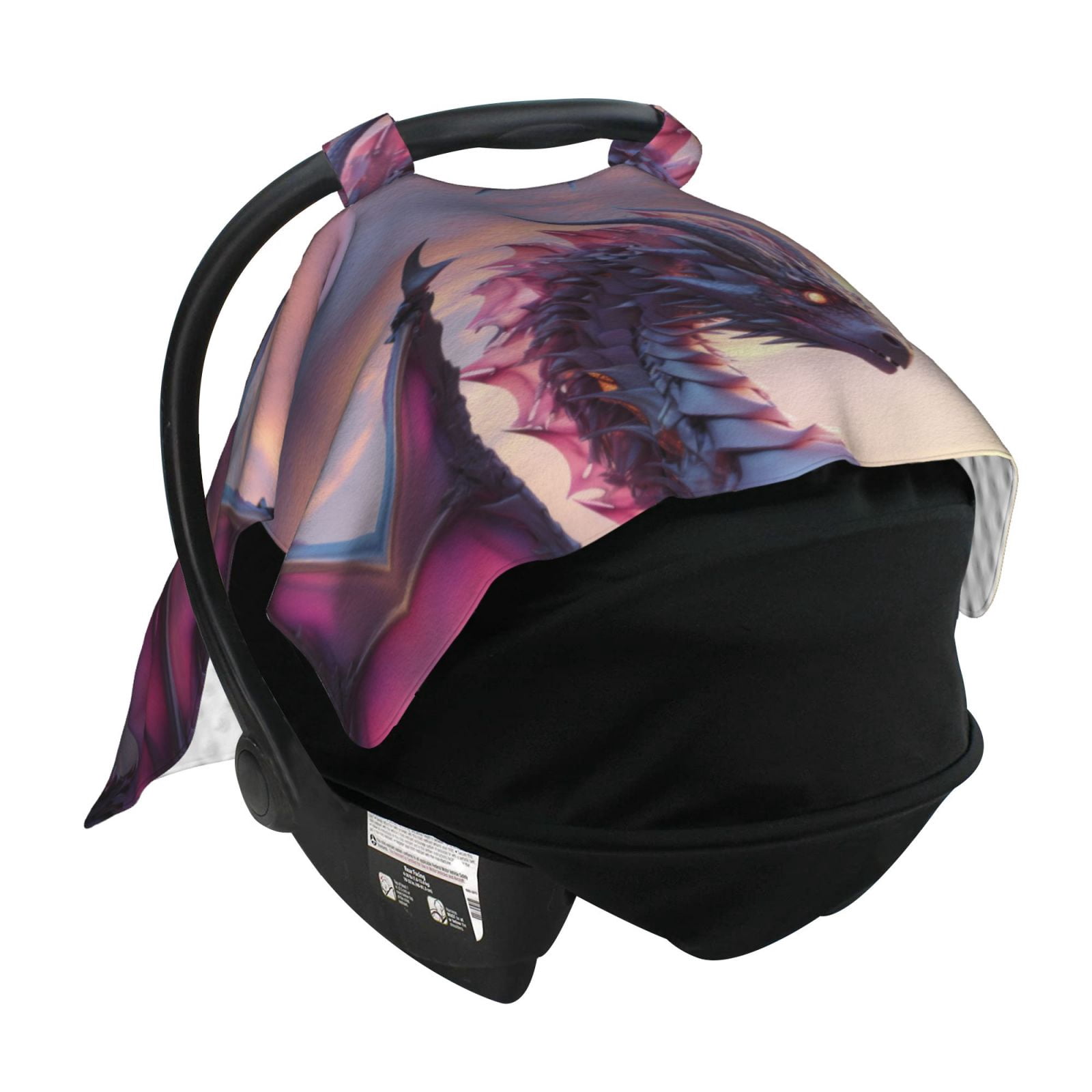 Car Seat Cover Baby - Pink Silver Dragon Breathable Infant Car Seat Cover for Baby Carseat, Lightweight Comfort Baby Essentials Must Haves Newborn Stuff for Girl Boy