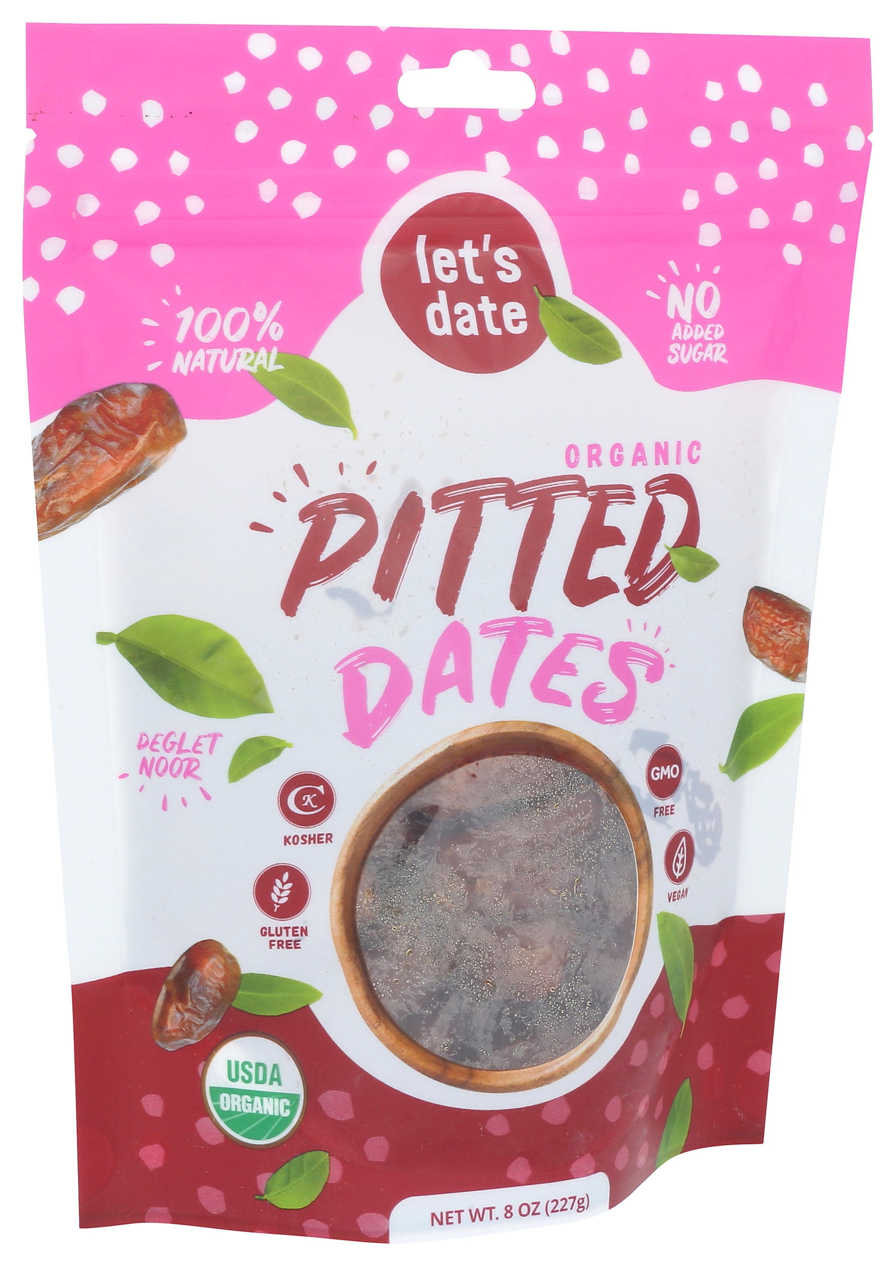 Pack of 6, Lets Date Organic Pitted Dates, 8 oz