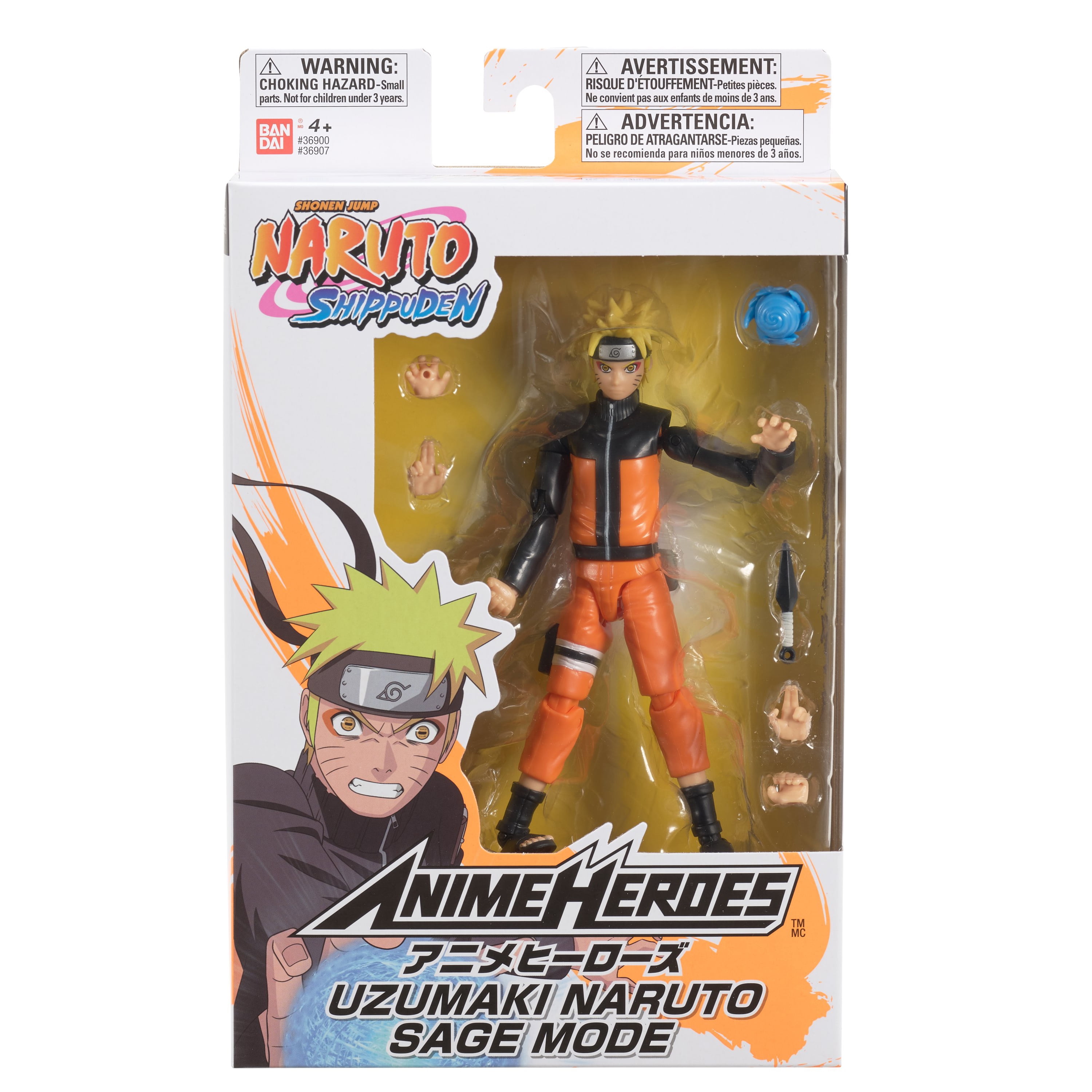 Bandai Anime Heroes Naruto - Naruto Uzumaki 6.5-in Action Figure with  Accessory Pack