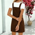 thumbnail image 6 of Fewfanhot Womens Dresses Summer Overalls Dress Casual Adjustable Straps Pinafore Dress Short Skirt with Pockets, 6 of 9
