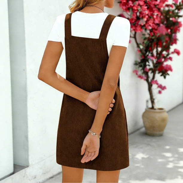 overall dress winter LADIGASU Women's Corduroy with Adjustable Straps and Multiple Pockets, Sleeveless Jumper for Casual Fall and Wear, Size: Small The dress runs true cat_dresses COS elegant wrap dress Talla:M